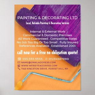 Lila Paint Roller, Painter & Decorator Poster