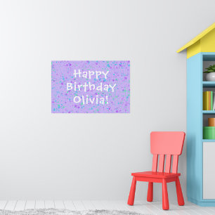 Lila Paint Splatter Birthday Poster