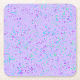 Lila Paint Splatter Birthday Underlägg Papper Kvadrat