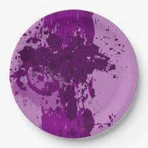 Lila Paint Splatter - Bröllopsfest Supply -