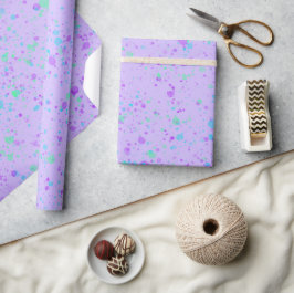 Lila Paint Splatter - frågepapper Presentpapper