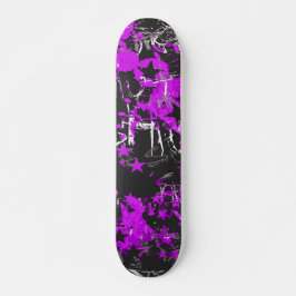Lila Paint Splatter Skateboard Bräda 21,5 Cm