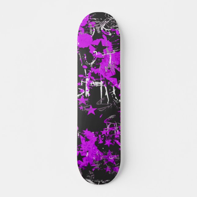 Lila Paint Splatter Skateboard Bräda 21,5 Cm (Framsida)