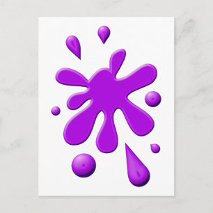 Lila Paint Splodge Vykort