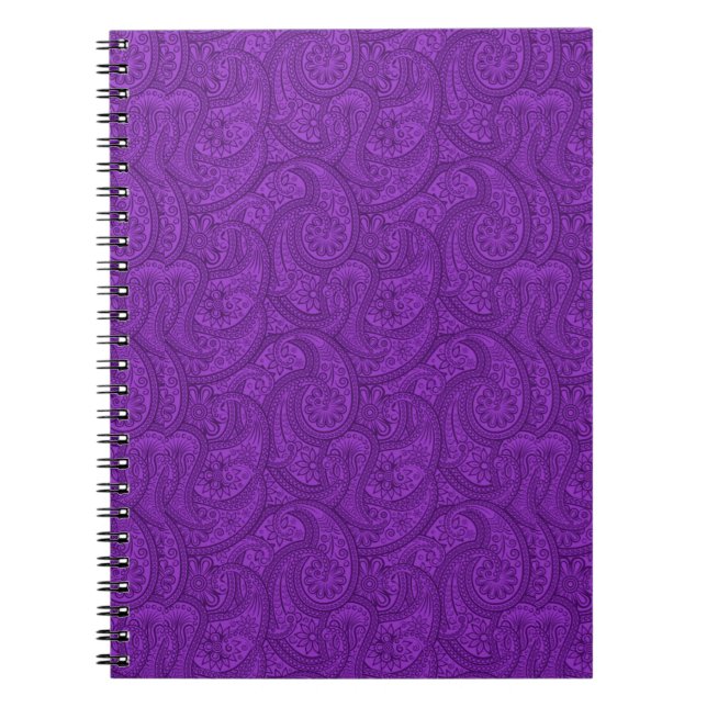 Lila Paisley Anteckningsbok Med Spiral (Framsidan)