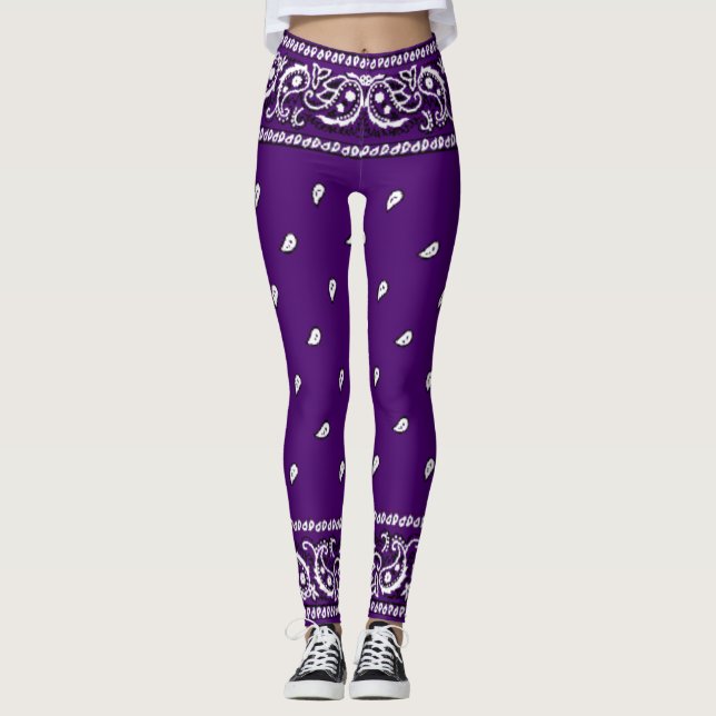 Lila Paisley Bandanna Leggings (Framsida)