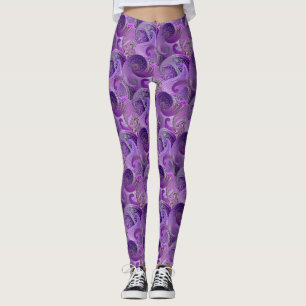 Lila Paisley Damask Pattern Leggings