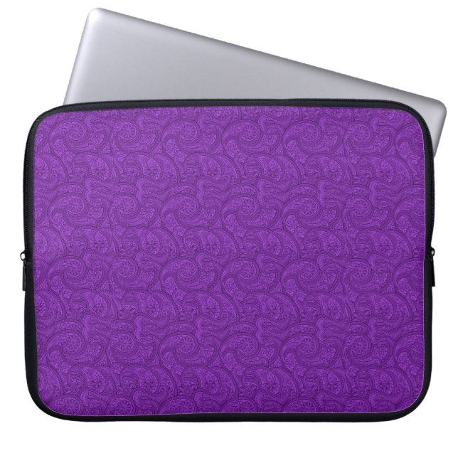 Lila Paisley Laptop Sleeve (Framsidan)