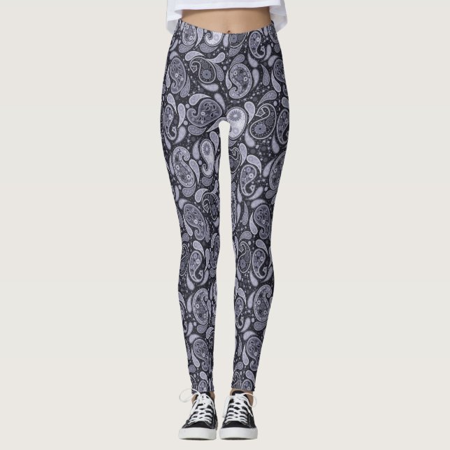 Lila Paisley Leggings (Framsida)