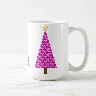 Lila paisley, modern Julgran Kaffemugg