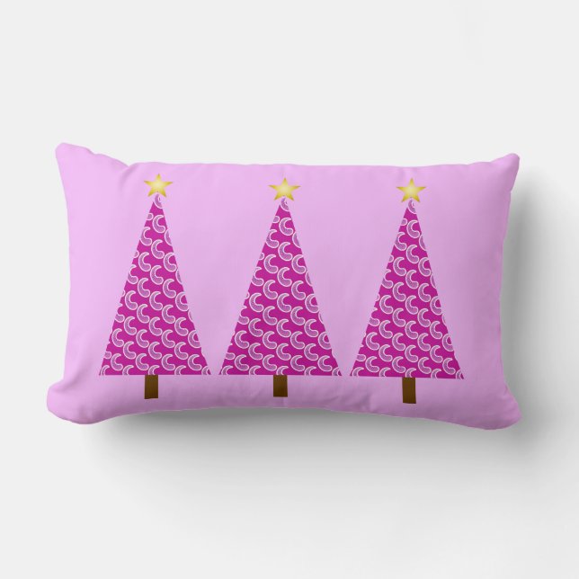 Lila paisley modern Julgranar Lumbarkudde (Framsida)