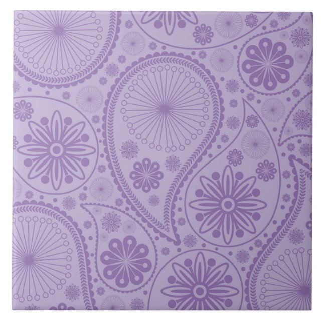 Lila paisley mönster kakelplatta (Framsidan)