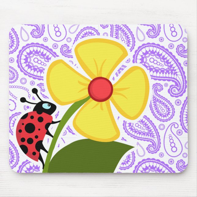 Lila Paisley Mönster; Ladybug Musmatta (Framsidan)