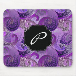 Lila Paisley Mönster med Anpassningsbar Monogram Musmatta