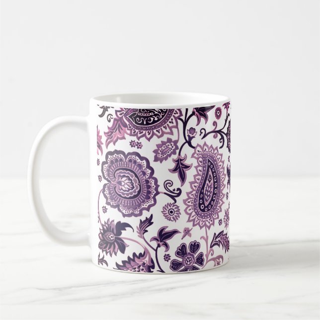 Lila Paisley-mugg Kaffemugg (Vänster)