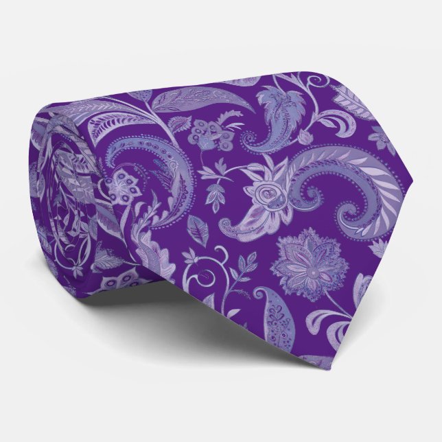 Lila Paisley Neck Tie Slips (Rullad)