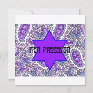 Lila Paisley Passover-hälsningskort Julkort