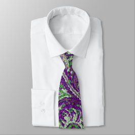 Lila Paisley Peacock Färg Bröllop Tie Slips