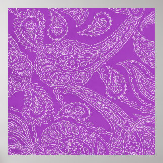 Lila Paisley Print Summer Roligt Girly Mönster Poster