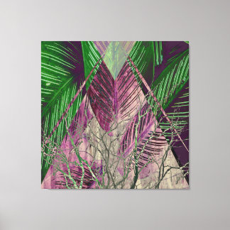 Lila palmlöv Abstrakt canvas konst