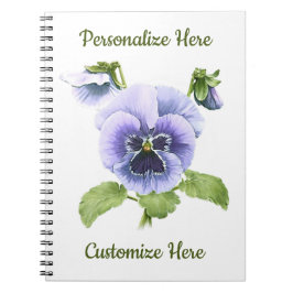 Lila Pansies Anteckningsbok