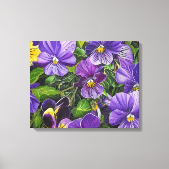 "Lila Pansies" av Jenny Koch Canvastryck (Framsida)