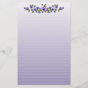 Lila Pansies Blommigt Bouquet Brevpapper