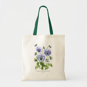 Lila Pansies Botanical Art Tygkasse