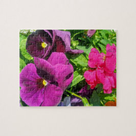 Lila Pansies Flower Photo Pussel