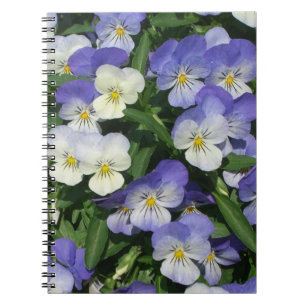 Lila Pansies Garden Blommigt Anteckningsbok Med Spiral