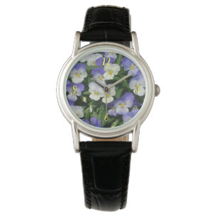 Lila Pansies Garden Blommigt Armbandsur