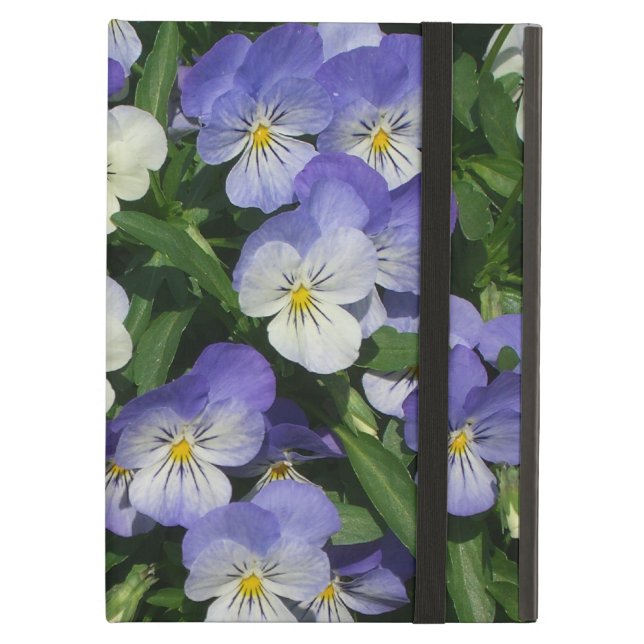 Lila Pansies Garden Blommigt Fodral För iPad Air (Framsidan Closed)