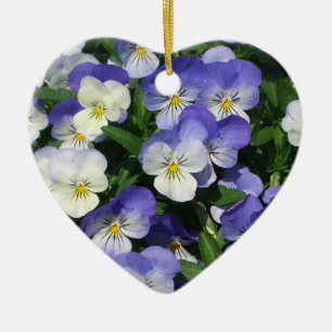Lila Pansies Garden Blommigt Julgransprydnad Keramik