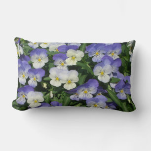 Lila Pansies Garden Blommigt Lumbarkudde
