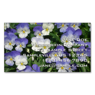 Lila Pansies Garden Blommigt Magnetiska Visitkort