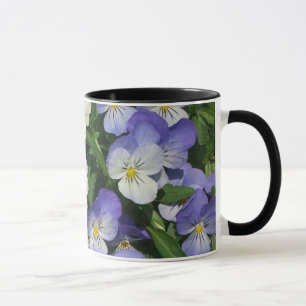 Lila Pansies Garden Blommigt Mugg