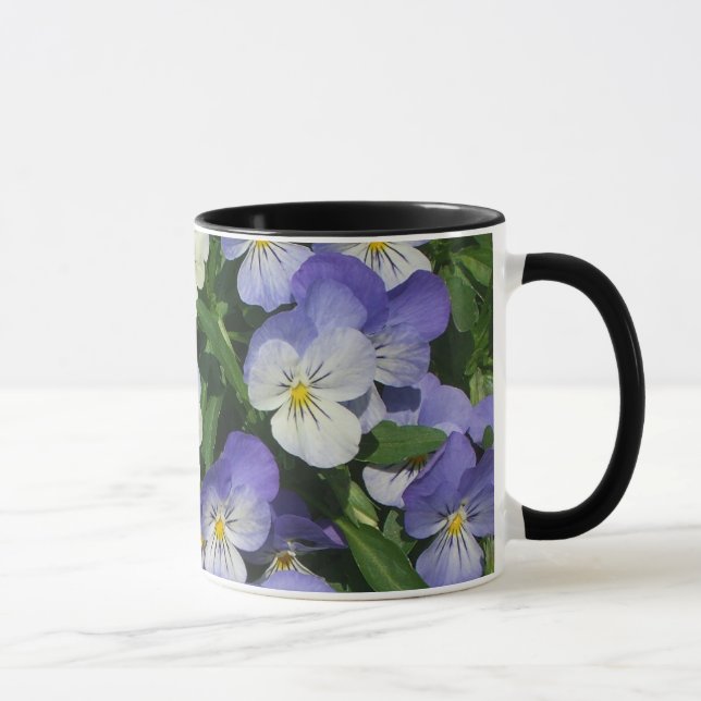 Lila Pansies Garden Blommigt Mugg (Höger)