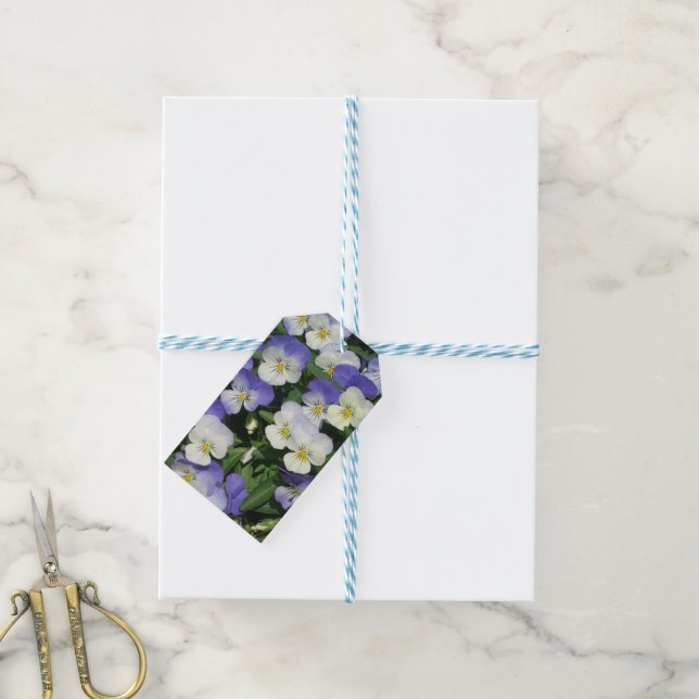 Lila Pansies Garden Blommigt Presentetikett (Med Snöre)