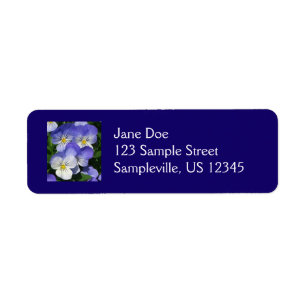 Lila Pansies Garden Blommigt Returadress Etikett