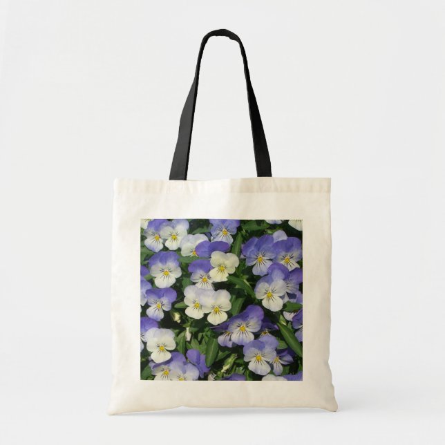 Lila Pansies Garden Blommigt Tygkasse (Framsidan)