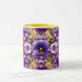 LILA ~ PANSIES ~ Lila Shades ~ Mugg