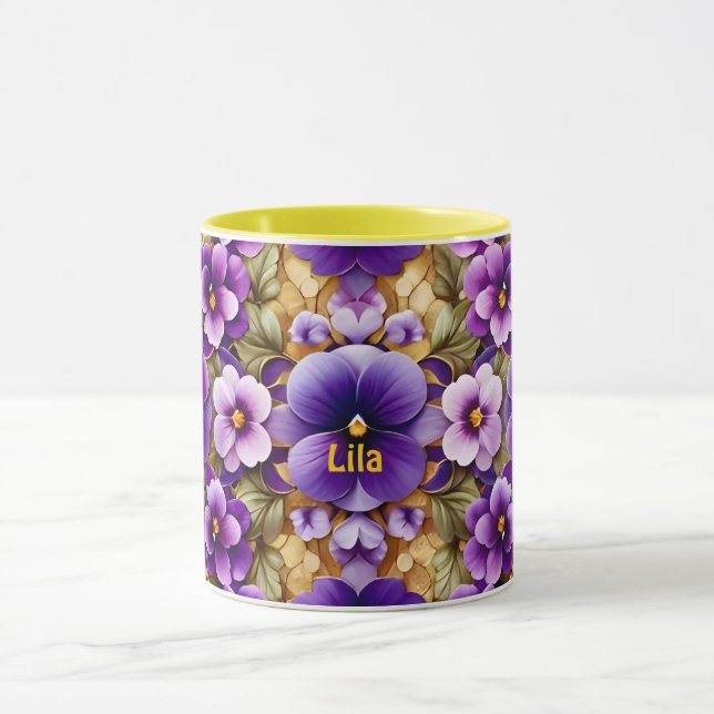 LILA ~ PANSIES ~ Lila Shades ~ Mugg (Center)
