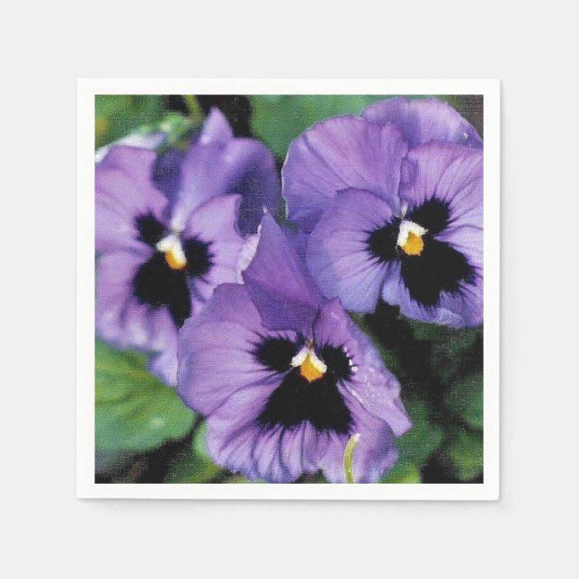 Lila Pansies Pappersservett (Framsidan)