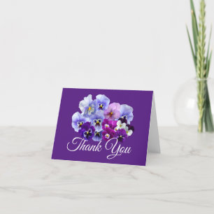 Lila Pansies Tackkort Cards Blank Inside