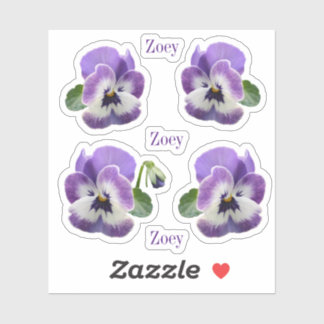 Lila Pansies Vinyl Stickers Klistermärken