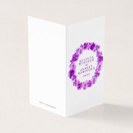 Lila Pansy art bröllop - detaljschema karta Kort