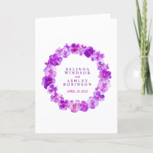 Lila Pansy art vattencolor bröllop ceremoni Program