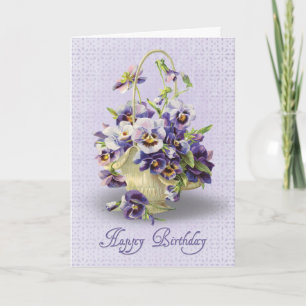Lila Pansy Basket på Eyelet Kort