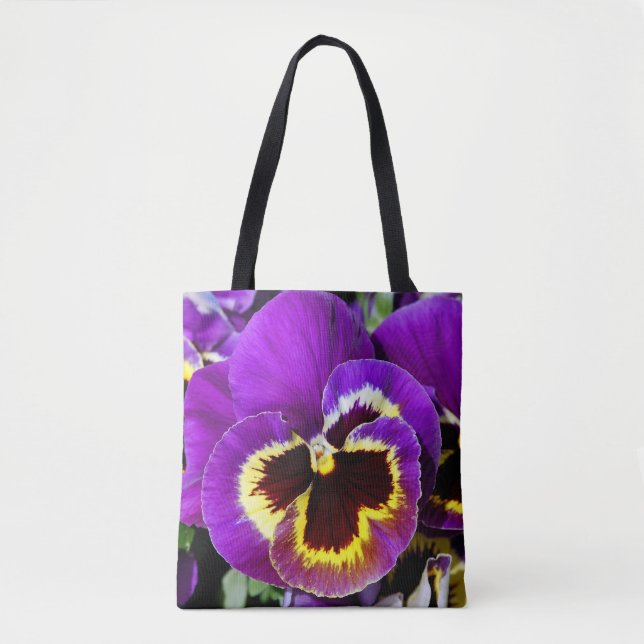 Lila Pansy-blomma Tygkasse (Framsida)