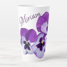 Lila Pansy blommigt Miriam namn anpassade boho